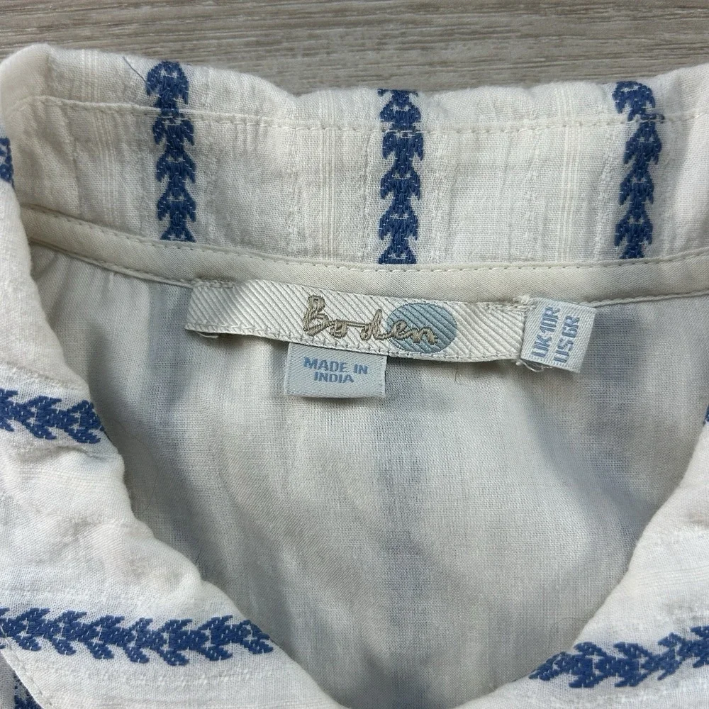 Boden Womens Size 6 Monte Carlo Sleeveless Pleated Belted Embroidered Dress - Picture 8 of 13